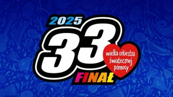 na obrazku znajduje się grafika z logo 33. finału Wielkiej Orkiestry Świątecznej Pomocy