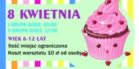Warsztaty pieczenia babeczek wielkanocnych ,,Dobra Babka''
8 kwietnia 
I grupa - godz. 15.00
II grupa - godz. 17.00
Wiek 6-12 lat, ilość miejsc ograniczona, koszt warsztatu 10 zł od osoby.
Zapisy do 6 kwietnia w biurze Miejsko-Gminnego Ośrodka Kultury w Krzyżu Wielkopolskim lub pon numerem telefonu 67 2564 139
Warsztaty dofinansowane ze środków Miejsko-Gminnego Ośrodka Kultury.
