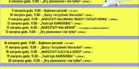 2 sierpnia godz. 11.00 - „Ilustracje do książek rysowane kredą” - / BPMiG / 
 3 sierpnia godz. 11.00 - „Quizy i krzyżówki literackie”-/ BPMiG /
   4 sierpnia godz. 11.00 - „PIANKOWE WARSZTATY - Kwiaty dobrych życzeń” - / BPMiG/
        5 sierpnia godz. 11.00 - „Teatrzyk KAMISHIBAI ”-/ BPMiG / 
      6 sierpnia godz. 11.00 - „Gry planszowe i nie tylko”-/ BPMiG  /

       9 sierpnia godz. 11.00 - Bajkowe poranki -/ M-GOK / 
     10 sierpnia godz. 11.00 - „Quizy i krzyżówki literackie”-/ BPMiG  /
   11 sierpnia godz. 11.00 - „WARSZTATY MALOWANIA TWARZY I TATUAŻY HENNĄ” -/ BPMiG /
   12 sierpnia godz. 11.00 - „Teatrzyk KAMISHIBAI ”-/ BPMiG  /
  12 sierpnia godz. 16.00 - „WARSZTATY MALARSKIE” - / szczegóły na osobnym plakacie /
13 sierpnia godz. 11.00 -  „Gry planszowe i nie tylko”-/ BPMiG /

16 sierpnia godz. 11.00 - Bajkowe poranki -/ M-GOK / 
    17 sierpnia godz. 11.00 -  „Quizy i krzyżówki literackie”-/ BPMiG /
   18 sierpnia godz. 11.00 - „WARSZTATY ILUZJI DLA DZIECI”-/ BPMiG  /
    19 sierpnia godz. 11.00 - „Teatrzyk KAMISHIBAI ”-/ BPMiG /
         20 sierpnia godz. 11.00 - „Gry planszowe i nie tylko”-/ BPMiG /

 
23 sierpnia godz. 11.00 - Bajkowe poranki -/ M-GOK / 
  24 sierpnia godz. 11.00 - „Quizy i krzyżówki literackie”-/ BPMiG /
    25 sierpnia godz. 11.00 - „WARSZTATY MUZYCZNE”-/ BPMiG /
      26 sierpnia godz. 11.00 - „Teatrzyk KAMISHIBAI ”-/ BPMiG / 
            27 sierpnia godz. 11.00 -„Gry planszowe i nie tylko”-/ BPMiG /30 sierpnia godz. 15.00 - Bajkowe poranki -/ M-GOK / 
30 sierpnia godz. 11.00 - poranki filmowe mgok
  31 sierpnia godz. 11.00 - „Quizy i krzyżówki literackie”-/ BPMiG /
  
Warunkiem uczestnictwa w seansie jest wcześniejsze pobranie nieodpłatnego biletu wraz z drukiem oświadczenia COVID-19 w biurze Ośrodka Kultury. 
Dzieci do 7 roku życia mogą brać udział w seansie pod opieką osoby pełnoletniej. Seans wyświetlony zostanie przy minimum 10-osobowej publiczności. 
Ilość miejsc ograniczona. Podczas seansu obowiązuje zasłanianie ust i nosa. Szczegóły dotyczące poszczególnych warsztatów na osobnych plakatach.