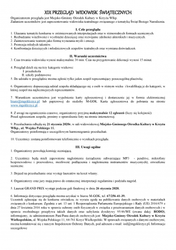 Przesłuchania XIX Przeglądu Widowisk Świątecznych