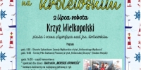 Projekt współfinansowany przez Unię Europejską ze środków Europejskiego Funduszu
Morskiego i Rybackiego w ramach Programu Operacyjnego „Rybactwo i Morze”
Miejsko-Gminny Ośrodek Kultury w Krzyżu Wielkopolskim
przy współpracy z GKRPA zaprasza na LAto na Królewskim

2 lipca Krzyż Wielkopolski
plaża i scena pływająca nad jeziorem Królewskim
program
godz. 8.00 - Otwarte Spławikowe Zawody Wędkarskie o tytuł „Królewskiego Wędkarza”
godz. 10.00 - Turniej Piłki Siatkowej Plażowej o tytuł „Królewskiej Drużyny” (Stadion Miejski)

godz. 16.30 - część koncertowa:
* spektakl dla dzieci
* konkurs kulinarny na najlepszą potrawę z ryb
  o tytuł „Królewskiego Kucharza”
* koncert zespołu
* koncert zespołu szanty
godz. 16.30 - część koncertowa:
* spektakl dla dzieci
* konkurs kulinarny na najlepszą potrawę z ryb
  o tytuł „Królewskiego Kucharza”
* koncert zespołu Sad Smiles
* koncert zespołu szanty Za horyzontem

Dodatkowe atrakcje:
* darmowe zamki powietrzne, popcorn, wata cukrowa
* stoiska animacyjne Nadleśnictwa Krzyż, GKRPA i świetlicy środowiskowej
* porady dietetyka
* quiz o rybach i konkursy dla dzieci
* plener malarski dla dzieci „Co w głębinach jezior pływa”
* malowanie twarzy, tatuaże z henny
Regulaminy poszczególnych konkursów
na www.mgokkrzyz.pl
Na zdjęciu znajdują się logotypy programu Rybactwo i Morze, Nadnoteckiej Grupy Rybackiej, Unii Europejskiej Europejskiego Funduszu Morskiego i Rybackiego